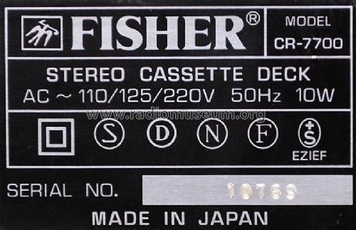 Stereo Cassette Deck CR-7700; Fisher Radio; New (ID = 801667) R-Player