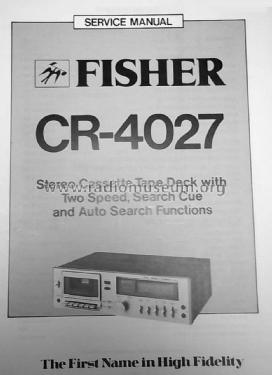 Stereo Cassette Tape Deck CR-4027; Fisher Radio; New (ID = 1724663) R-Player