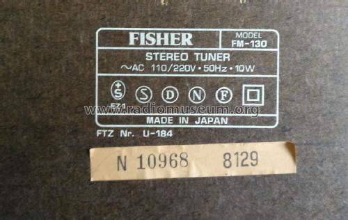 Studio Standard AM/FM Stereo Synthesizer Tuner FM-130; Fisher Radio; New (ID = 2552480) Radio