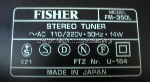 Studio-Standard FM-350L; Fisher Radio; New (ID = 604873) Radio