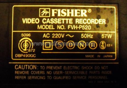 Video Cassette Recorder FVH-P520; Fisher Radio; New (ID = 1659727) R-Player