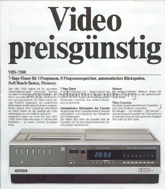 Video Cassette Recorder VBS-7500; Fisher Radio; New (ID = 1599920) R-Player