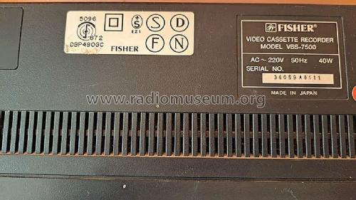 Video Cassette Recorder VBS-7500; Fisher Radio; New (ID = 3114028) Enrég.-R