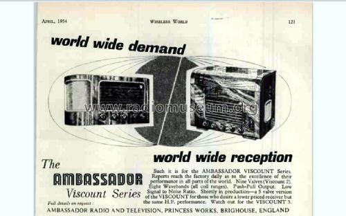 Ambassador Viscount 2 Table Radiogram; Ambassador brand, R. (ID = 2942080) Radio