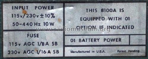 Digital Multimeter 8100A; Fluke, John, Mfg. Co (ID = 1353019) Equipment