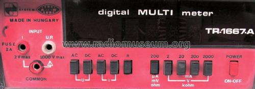 Digital Multimeter TR-1667/A; Fok-Gyem Szövetkezet (ID = 1004024) Ausrüstung