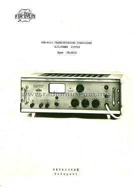 Stab. Power Supply TR-9160; Fok-Gyem Szövetkezet (ID = 2523925) Aliment.