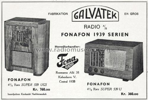 Fonafon Super 539 UGS; Fona Radio, Fonafon; (ID = 2987421) Radio