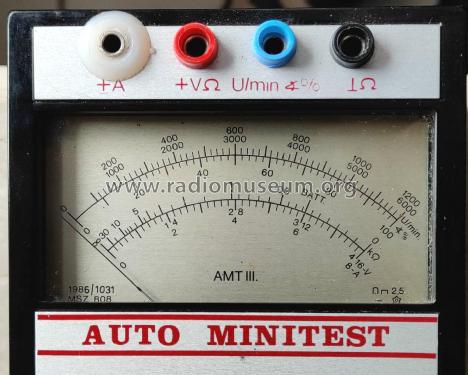 Auto Minitest AMT III.; Fövárosi (ID = 2680316) Equipment