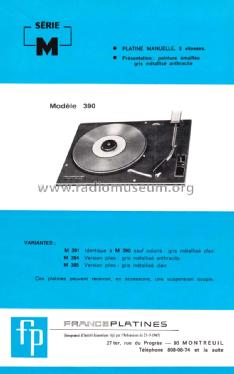 Platine manuelle M390; France Platines, (ID = 2077136) R-Player