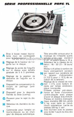 Table de lecture professionnelle PRF6/TL; France Platines, (ID = 2088688) R-Player