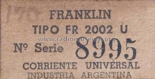 FR2002U; Franklin, Buenos (ID = 826606) Radio