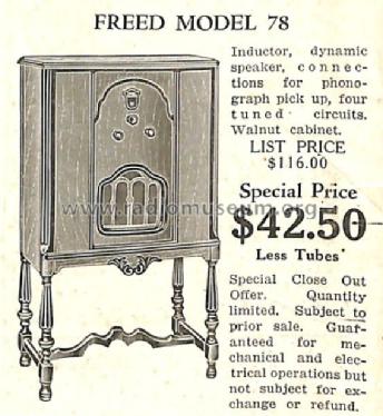 NR-78-AC ; Freed-Eisemann Radio (ID = 1585829) Radio