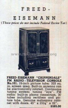 101: 'The Chippendale' Television ; Freed-Eisemann Radio (ID = 1568599) TV Radio