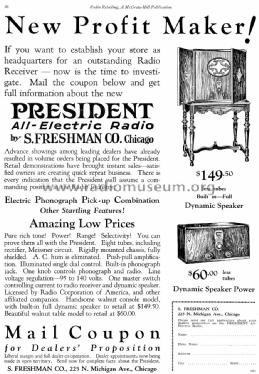 S.Freshman President Table Model; Freshman Co. Inc., (ID = 1350961) Radio