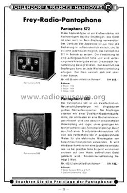 Pantophone 572; Frey-Radio GmbH; (ID = 2694067) Radio