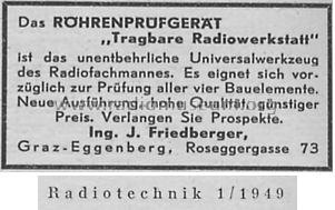 Tragbare Radiowerkstatt II ; Friedberger, Ing. (ID = 1284767) Equipment