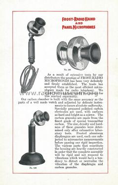 1922 Frost Radio catalog ; Frost, Herbert H.; (ID = 2305372) Paper