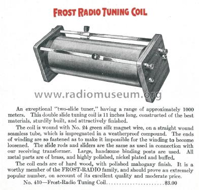 Tuning Coil No. 410; Frost, Herbert H.; (ID = 2305353) mod-pre26