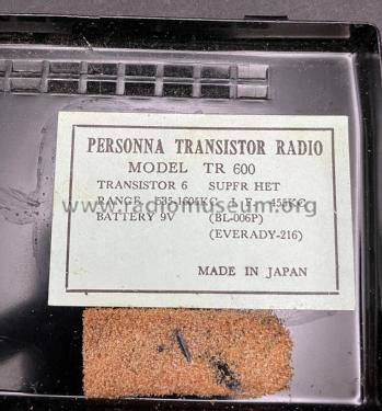 Personna Transistor Six 6T-160 TR-600 TR-64; Fuji High Frequency (ID = 2894456) Radio