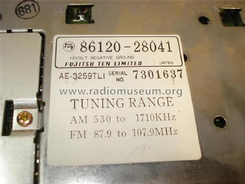 Toyota 11401 AE-3259TLI; Fujitsu Ten Limited (ID = 1450005) Car Radio