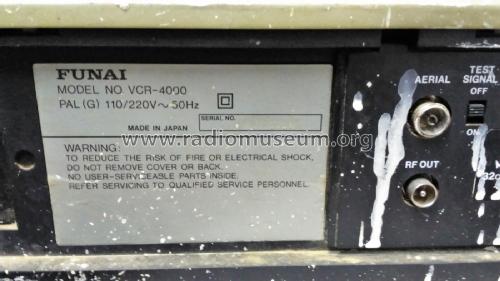 Video Cassette Recorder VCR-4000; Funai Electric Co., (ID = 2020904) Ton-Bild