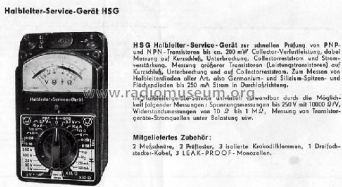 Halbleiter-Service-Gerät HSG; Funke, Max, Weida/Th (ID = 211832) Ausrüstung