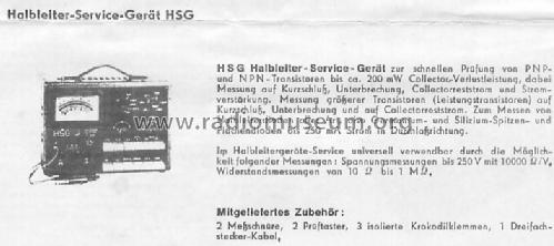 Halbleiter-Service-Gerät HSG; Funke, Max, Weida/Th (ID = 211833) Ausrüstung