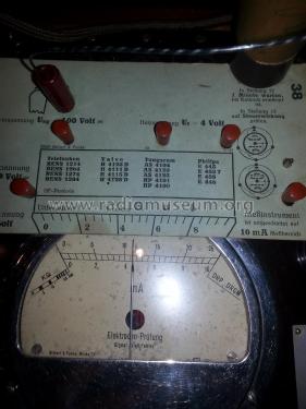 Röhrenprüfgerät, Patent-Röhrenprüfer W12 ; Funke, Max, Weida/Th (ID = 1783980) Equipment