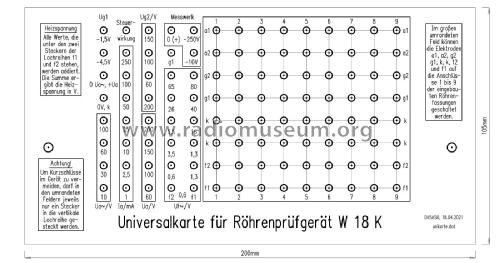 Röhrenprüfgerät W18K; Funke, Max, Weida/Th (ID = 2743100) Equipment