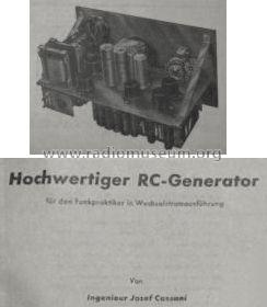 Hochwertiger RC-Generator Bauheft M7; Funkschau, Franzis- (ID = 1095404) Equipment