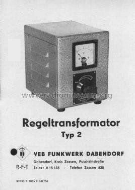 Regeltrafo 300VA Typ 2; Funkwerk Dabendorf (ID = 3073567) Power-S