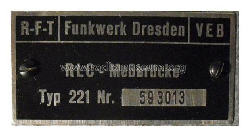 Messbrücke RLC221; Funkwerk Dresden, (ID = 1734488) Equipment