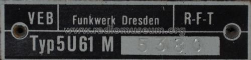 RFT-Super 5U61M; Funkwerk Dresden, (ID = 2078908) Radio