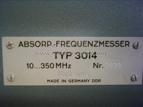 Absorptionsfrequenzmesser 3014; Funkwerk Erfurt, VEB (ID = 772009) Ausrüstung