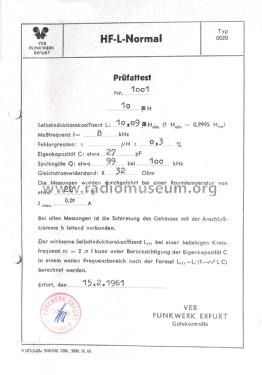 HF-L-Normal 0020; Funkwerk Erfurt, VEB (ID = 2197881) Equipment