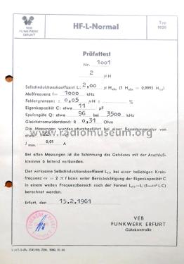 HF-L-Normal 0020; Funkwerk Erfurt, VEB (ID = 2197882) Equipment