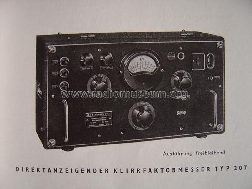 Klirrfaktormesser Typ 207; Funkwerk Erfurt, VEB (ID = 737323) Equipment