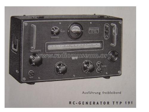 RC-Generator Typ 191; Funkwerk Erfurt, VEB (ID = 735579) Equipment