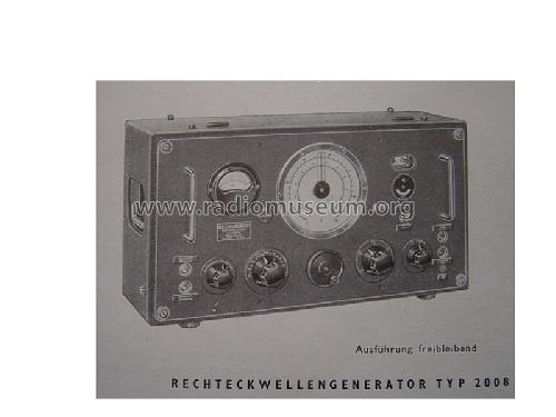 Rechteckwellengenerator 2008; Funkwerk Erfurt, VEB (ID = 740940) Equipment