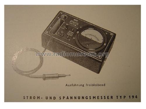 Strom- und Spannungsmesser Typ 194; Funkwerk Erfurt, VEB (ID = 735585) Ausrüstung