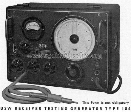 UKW-Empfänger-Prüfgenerator Typ 184; Funkwerk Erfurt, VEB (ID = 930272) Equipment