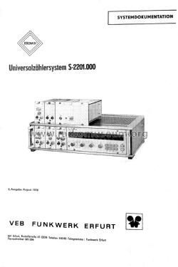 Universal-Zählersystem S-2201.000; Funkwerk Erfurt, VEB (ID = 2324311) Equipment