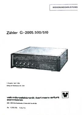 Zähler - Frequenzmesser G-2005.500; Funkwerk Erfurt, VEB (ID = 2510957) Equipment