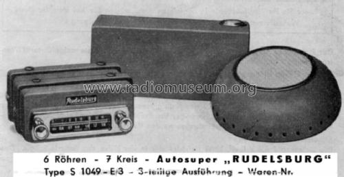 Rudelsburg S1049E/3; Funkwerk Halle FWH, (ID = 1178723) Car Radio