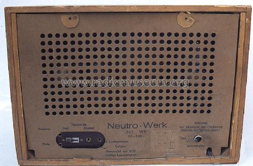 Neutro-Werk 317WK; Funkwerk Kölleda, (ID = 381547) Radio