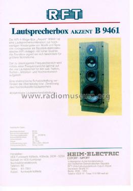 Akzent B9461; Funkwerk Kölleda, (ID = 1779421) Speaker-P