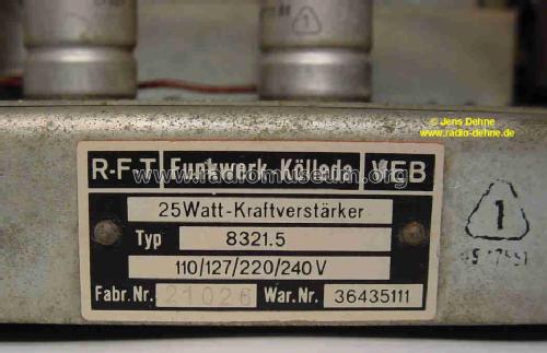 Kraftverstärker 25 Watt V25, Typ 8321.5; Funkwerk Kölleda, (ID = 56151) Ampl/Mixer