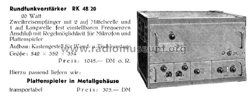 Rundfunkverstärker RK 48/20; Funkwerk Kölleda, (ID = 1628602) Radio