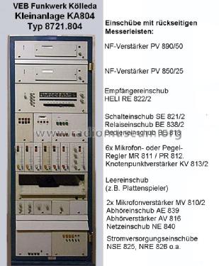 Verstärker-Kleinanlage KA804 Typ 8721.804; Funkwerk Kölleda, (ID = 2121297) Ampl/Mixer